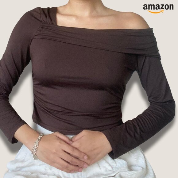 Off Shoulder Long Sleeve Top - Picture 1 of 4